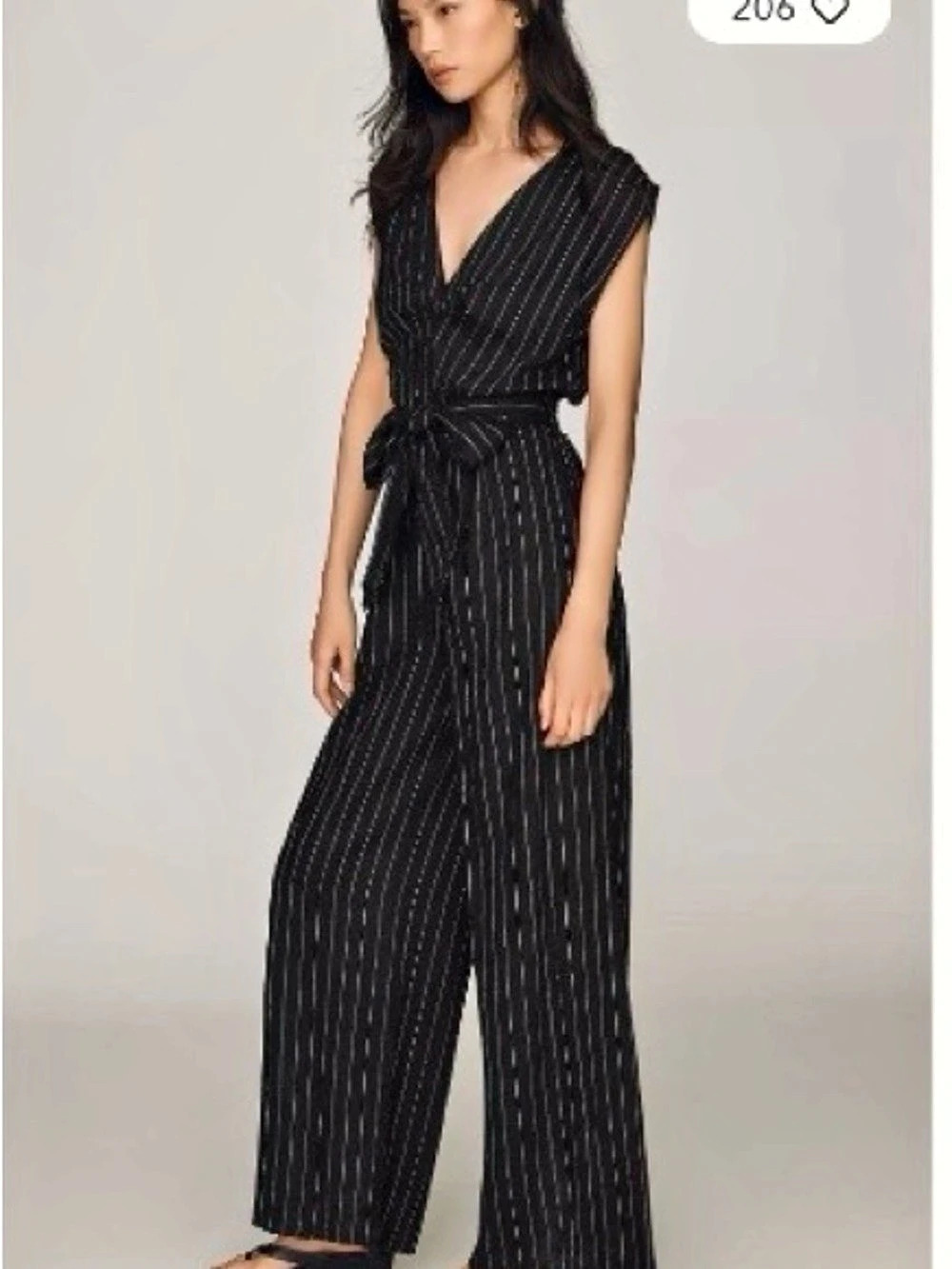 🌻🌻NEW Bishop & Young Women's Pinstriped Jumpsuit Black & White